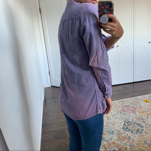 The Territory Ahead | New Purple Dyed Aztec Button Down Top - Picture 4 of 12